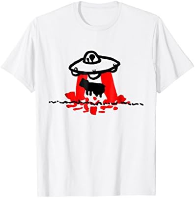 BURGER BURGLAR - Alien Cow Abduction Graffiti Cartoon Shirt