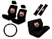 11PC FC Barcelona Low Back Seat Covers Bench Seat Cover Shoulder Pads Steering Wheel Cover Head Rest Covers Combo Kit