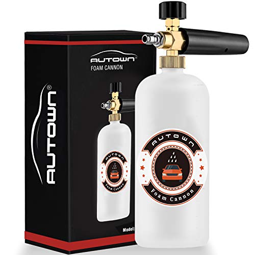 AUTOWN Foam Cannon Car Wash, Snow Foam Lance 1 Liter Bottle with 1/4" Quick Connector Foam Blaster for Pressure Washer Gun