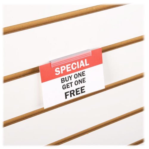 10 Pack Slatwall Sign Holders - Clear PVC Flush Mount Card Grips For Store Displays