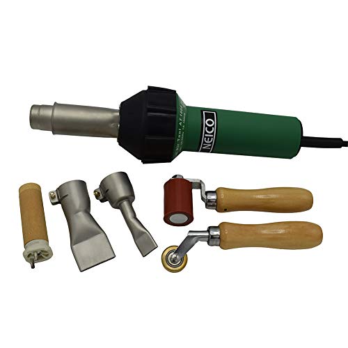 120V 1600W Automatic Cooling Heat Gun For TPO/PVC Single Ply Roofing Tarpaulin and Banners Welding, Plastic Welder with Hot Air Gun Weld Nozzle and Silicone Seam Roller/Brass Detail Penny Roller