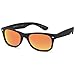 Gamma Ray Polarized UV400 Sunglasses Large - Mirror Orange Lens on Matte Black Frame