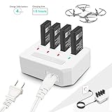 RCGEEK Compatible DJI Tello Battery Charging Hub Parallel 17.4W Battery Charger 4 in 1 Multiple Charging Modes Also Powered by Car Charger or Power Bank Compatible DJI Ryze Tello Mini Drone Battery
