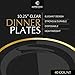 Disposable Clear Plastic Plates – 40 Pack High Quality Thin Gold Rim 10.25” Round Plate for Dinner, Salad, Dessert – Elegant Design for Wedding, Birthday, Party – by Elite Selection
