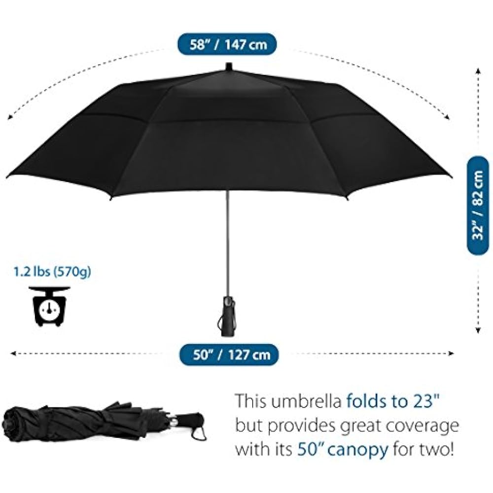EEZ-Y 58 Inch Portable Golf Umbrella Large Windproof Double Canopy Automatic 787639557722 | eBay