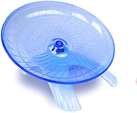 YiyuanSupermarket Flying Saucer Exercise Wheel for Small Pets Ultra-Quiet Non Slip Stable, 7-Inch (Blue)