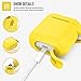 COFFEA Protective Silicone Case with Keychain for Apple AirPods 1 & 2 (Front LED Not Visible) (Yellow)