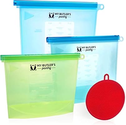 My Butler S Pantry Reusable Silicone Food Storage Bags Heavy