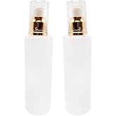 2PCS 100ml/3.3oz White Glass Lotion Pump Bottles with Gold Cap Empty Refillable Liquid Soap Dispenser Press Bottle Cosmetic Container for Essential Oils Cream Emulsion
