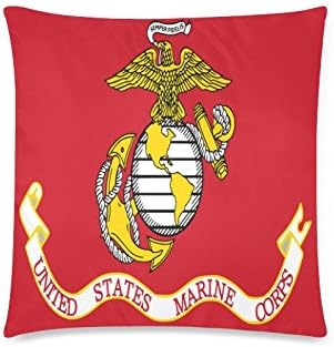 USMC United States Marine Corps Marines Semper Fi Rectangle Sofa Home Decorative Throw Pillow Case Cushion Cover Cotton Polyester Twin Side Printing 18 x 18 inches