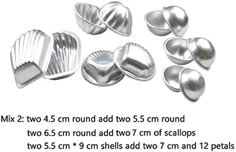 1 piece EZLIFE 4Pcs/8PCS Bath Bomb Cake Mold 3D Aluminum Alloy Sea Shell Shape Bath Bomb Mold Cake Baking Pastry Mould Set Kit LQX6680