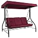Best Choice Products Converting Outdoor Swing Canopy Hammock Seats 3 Patio Deck Furniture Burgundy