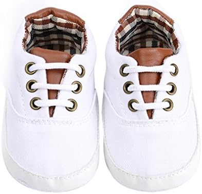Baby Shoes Toddler Infants Shoes Baby Boys Shoes First Walkers Canvas Sneaker White 3