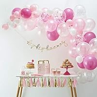 comehappy Balloon Arch Garland Kit 80Piece Rose Gold & White Latex Balloons Confetti Balloons with 16