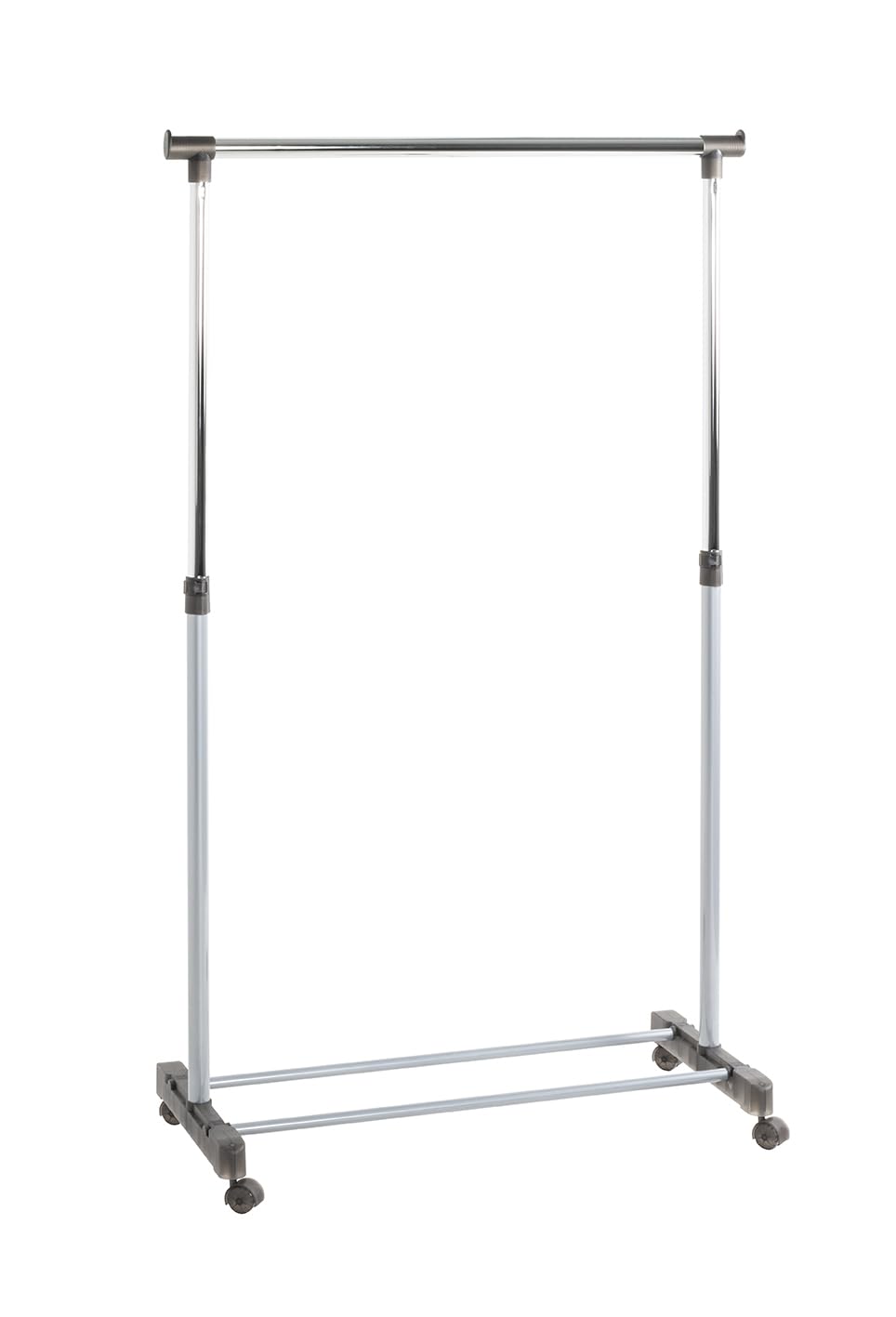 HAKU Wardrobe alu, chrome, grey, Synthetic Material, Metal - Dim.: W 90 x H 95-170 x D 43 cm, Style: Modern — image 1