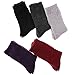 Dosoni Women Super Thick Soft Knit Wool Warm Winter Crew Socks 5 Pack (5 Pack Soild Color A)