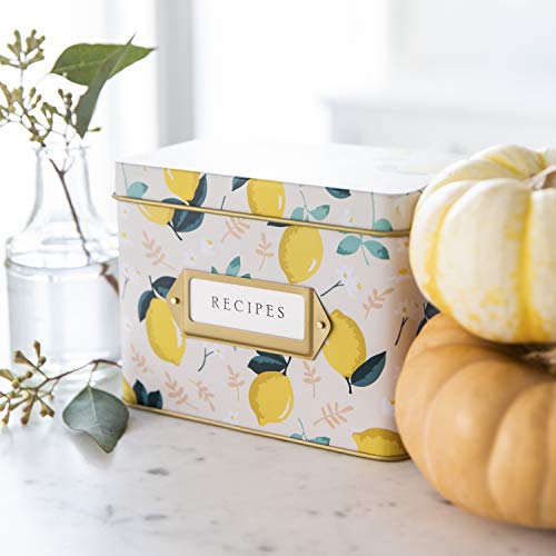 Jot & Mark Decorative Recipe Tin Box for Recipe Cards, Greeting Card