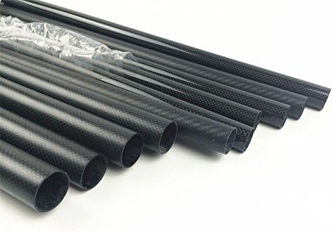 4(pcs) AvantGears Glossy 8mmX7mmX1000mm 3K Roll Carbon Fiber Tube 8mm Outter Diameter X 7mm Inner Diameter X 1000mm Length Quadcopter Drone Arm Wing Tube Camera Rig Camera Rail DIY Rod