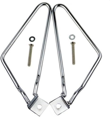 Atpmtas 2pcs Motorcycle Saddlebags Brackets Support for Harley Davidson 883 Iron XL883N Dyna Fat Bob FXDF (Silver)