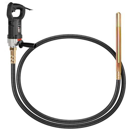 Anbull Electric Concrete Vibrator 4 m, 1800 W Vibrating Needle For Concrete, 5500 rpm, 0.9 mm Amplitude, Concrete Vibrator, Black