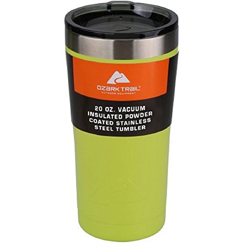 20 oz Durable Double-wall Vacuum Insulation Powder-Coated Tumbler, 3.74 x 3.74 x 7.28 Inches, Chili Lime