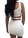 GOBLES Womens Sexy Bodycon Cut Out Sleeveless Outfit Mini Club Tank Dress White