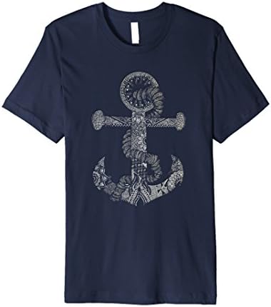 Mens Mandala Anchor T-Shirt XL Navy