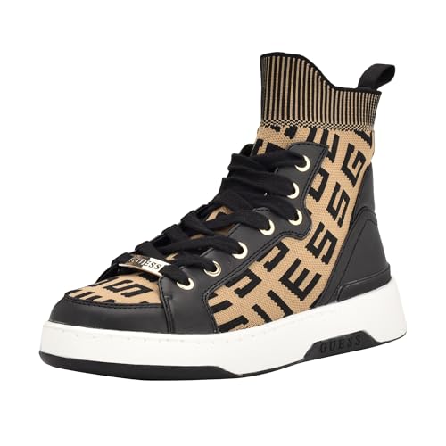 Guess Women's MANNEN Sneaker, Medium Brown, 7.5