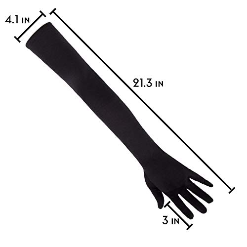 2 SAVITA+Black+Gloves+Stretchy+Evening