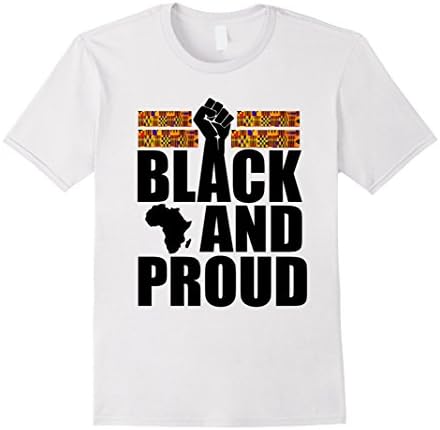 Mens Oheneba Apparel: Black And Proud Kente Melanin T-Shirt XL White