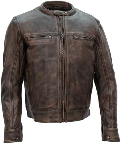 Amazon.com: Mossi Cruiser Men's Premium Leather Jacket (Black