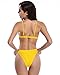 SHEKINI Women's Bathing Suit Sexy Triangle Bikini Low Waisted Two Piece Swimsuit(Medium, Yellow)