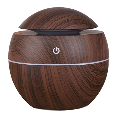 Wood Grain Humidifier, Portable Mini Humidifier Compact Portable 5V 2W USB Aroma Diffuser Quiet Essential Oil Diffuser for Bedrooms Living Rooms Office Car