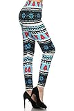Leggings Depot Ultra Soft Popular EXTRA PLUS Best Printed Womens Fashion Leggings (Extra Plus, Red Christmas)
