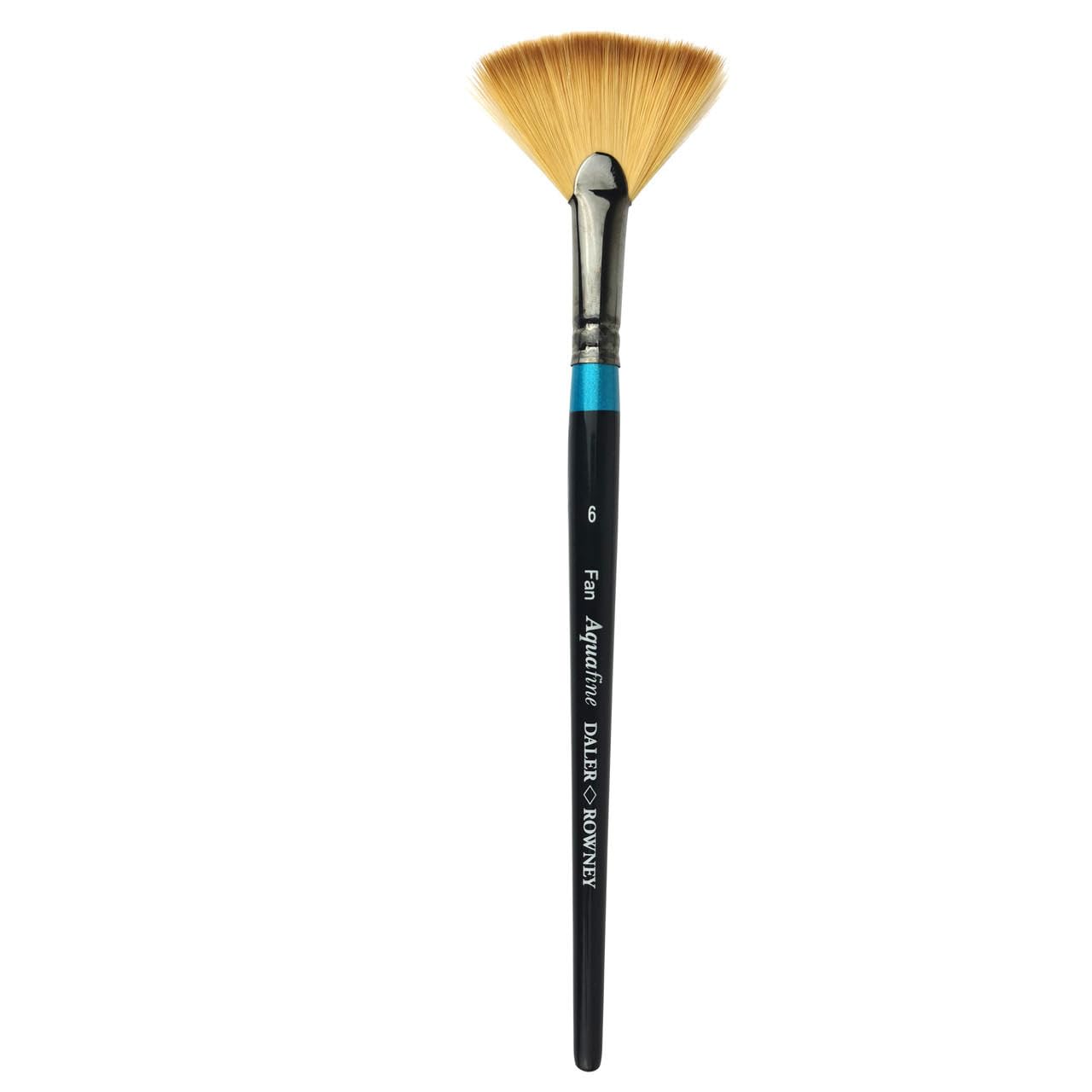 Daler-Rowney Aquafine Watercolour Brush, Soft Synthetic Hair, Short Handle, Fan, 6