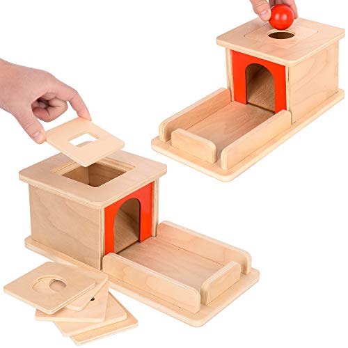 Luttz 6 in 1 Object Permanence Box with Tray Montessori Wooden Toys