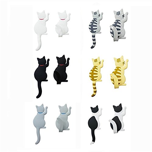 Animal Magnets Hook, Set of 7 Strong Cat Tail Key Holders for Kitchen Office Home Decor and Storage