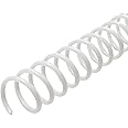 Rayson 5/16" Plastic Spiral Binding Coil, 40 Sheets Capacity, 4:1 Pitch 7.9mm White Coil Binding Spines for Business and Educational Purposes, Pack of 100