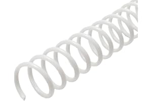Rayson 5/8" Plastic Spiral Binding Coil, 140 Sheet Capacity, 4:1 Pitch 15.9mm White Coil Bindings Spines - 100/Box for Busine