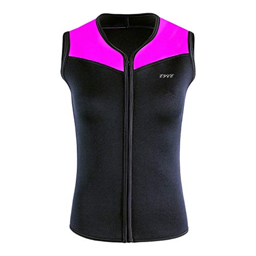 EYCE Women's Wetsuits Top Premium Neoprene 3mm Zipper Diving Sailing Snorkeling Kayaking Vest (Purple, Medium)