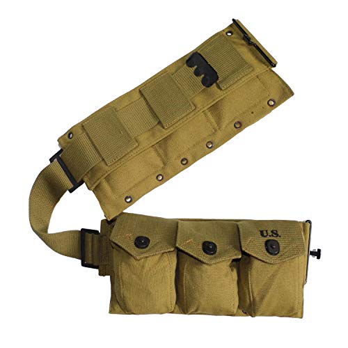 ANQIAO Reproduction WW2 WWII US M1937 Bar Belt 6 Pockets