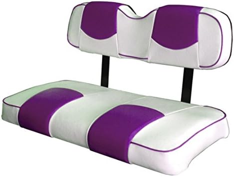 Kool Cushions CCPREC--WHORTP-01 -Custom Vinyl Golf Cart Seat Covers Front Only-White With Orchid Top and Piping - For Club Car Precedent Golf Cart