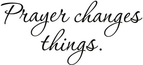 YINGKAI Prayer Changes Things Inspirational Religious Quote Vinyl Inspired Wall Decal Sticker Living Room Vinyl Lettering Removable Decal For Home Window Decoration