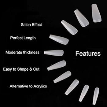 Makartt 500pcs Coffin Nails Clear Ballerina False Nails Tips Long Full Cover Acrylic Fake Nails 10 Sizes Amazon Com Au Beauty