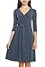 KAYLYN KAYDEN KLKD Women's 3/4 Sleeve Knee Length Self-Tie Faux Wrap Dress Made In U.S.A.