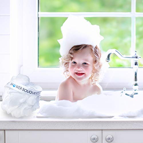 image for Loofah Soft White Cloud Bath Sponge XL 75g Set by Shower Bouquet: 4 Pa