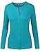 BH B.I.L.Y USA Women's Round Neck Button Down Soft Classic Knit Cardigan Aqua Medium