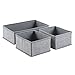 mDesign Soft Fabric Dresser Drawer and Closet Storage Organizer for Kids/Toddler Room, Nursery, Playroom, Bedroom - Textured Print - Organizing Bins in 2 Sizes - Set of 6 - Gray