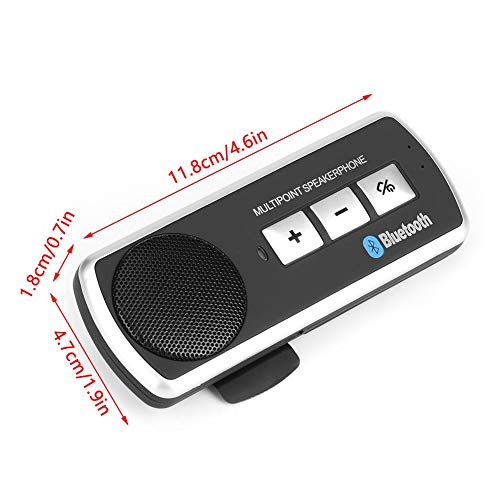 Cuque Bluetooth Speakers 3.1 Wireless in-Car Speakerphone Microphone 2W High-Fidelity Sound Visor Speakers Car Kit USB Charger Automotive Cigarette Lighter Socket for Handsfree Calling Music Player