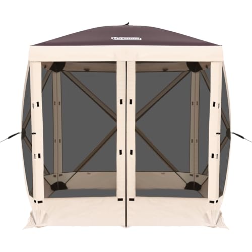 Tecoom 6x6ft Pop Up Gazebo Tent, 4-Sided Canopy Shelter Tent with Mesh Windows…